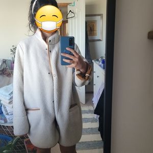 Old Navy Sherpa Coat, size XL, cream and camel
